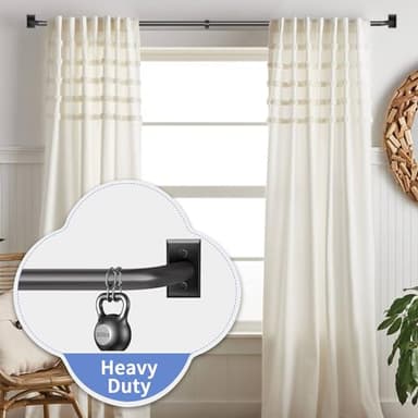 ZYRW Black Curtain Rods, Room Darkening Curtain Rod for Windows 48 to 90 Inches(4-7.5Ft), Wrap Around Curtain Rods, Heavy Duty Blackout Drapery Rod,Modern Decorative Window Treatment Rod, Matte Black - Image 4