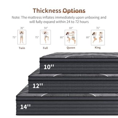 Queblox Full Mattress, 12 Inch Hybrid Mattress in a Box, Medium Firm, Memory Foam and Individual Pocket Springs for Pressure Relief, CertiPUR-US Certified - Image 7