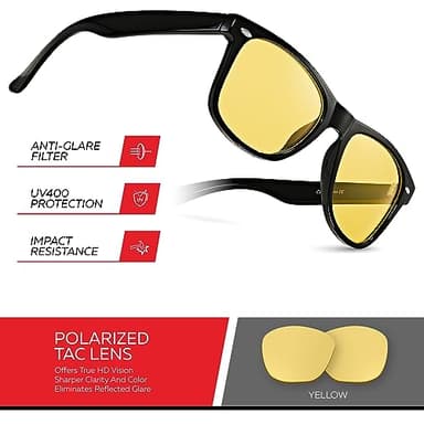 Retro Rewind Polarized Night Driving Glasses for Men and Women - Anti-Glare Night Vision Classic 80s Mens Womens Glasses - Image 4