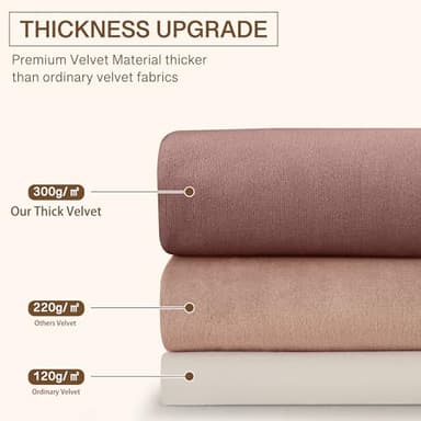 StangH Ivory White Velvet Curtains - Short Curtains 63 inches Length for Kitchen, Sound Reducing Privacy Protect Drapes for Office/Study Room, W52 x L63, Ivory, 2 Panels - Image 4