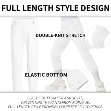 QBK 2T/3T/4T/5T Toddler Baseball Pants Youth Softball Pants Kids Tee Ball Pants for Boy Girl White（White 5T） - Image 2