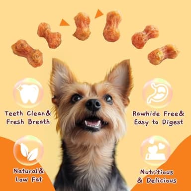 Jungle Calling Rawhide Free Dog Chew Treats, Real Chicken Wrapped Peanut Butter Bones, Teeth Clean Chewy Training Snacks, 6 oz - Image 3