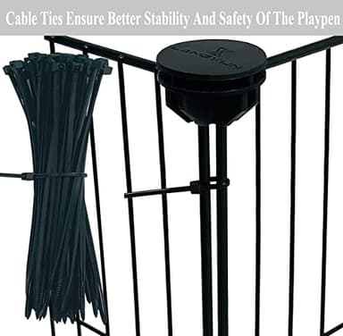 LANGXUN 24pcs DIY Small Animal Pet Playpen with Waterproof Mat, C&C Cage for Puppy Kitten, Rabbit Cage,Guinea PigsGuinea Pig Cages | Indoor & Outdoor Portable Metal Wire Yard Fence, Metal Pet Panels - Image 6