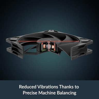 ARCTIC P14 Pro - Powerful Premium Fan, 140 mm PWM Fan, 400-2500 RPM, 0 RPM <5% PWM, Fluid Dynamic Bearing, 4-Pin - Black - Image 4