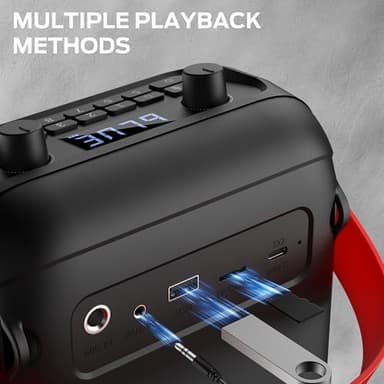 Monster MFS 1 Portable Bluetooth Speakers, Wireless Bluetooth Speaker with 40W Loud Stereo Sound, Outdoor Speakers with Handle, 12H Playtime, Supports TF Card, AUX for Outdoor - Image 4