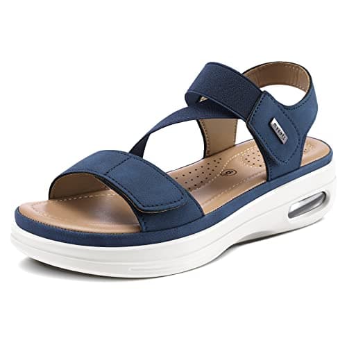 mysoft Women's Summer Walking Sandals Air Cushion Support Platform Ankle Strap Shoes Comfortable Casual Wedge Sandals - Image 1