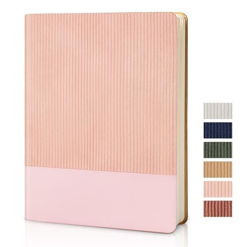 TSFPapier Lined Journal Notebook for Work College Ruled Note Book 7.2"x9.6"B5 PU Leather Daily Journaling 160 Pages for Women Men Writing Home School Supplies Business (B5 Lined 160pages, 05-Pink) - Image 1