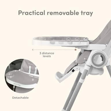 Sweety Fox Baby High Chair Adjustable to 7 Different Heights - Grey Baby Chair - Silla para Comer de Bebe - Foldable High Chairs for Babies and Toddlers - Image 3