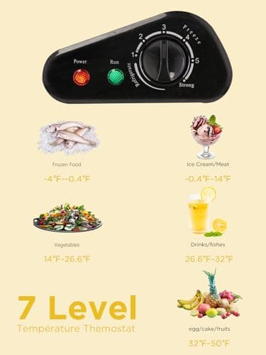 F.W.WOOLWORTHS 5.0 Cu.Ft Chest Freezer, Deep Freezer Adjustable 7 Thermostat, Compact Freezer with Removable Basket for Kitchen, Home, Office, Basement, RVs-Black - Image 3