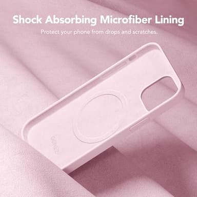 GONEZ Magnetic for iPhone 12 Case / 12 Pro Case, Compatible with MagSafe, [Screen Protector + Camera Lens Protector], Silicone Shockproof Anti-Scratch Protective Phone Case 6.1 inch, Chalk Pink - Image 7