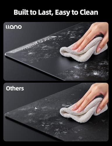 llano MP001 Tempered Glass Gaming Mousepad for FPS Gamers, 17.7”x15.8” Large Ultra-Smooth 0.85μm Micro-Etched Surface, 3mm Thick, Non-Slip Base, Compatible with Viper/G502, Large - Image 8