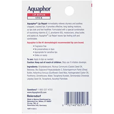 Aquaphor Lip Balm Set with Jojoba Oil and Shea Butter, Lip Repair Stick (2 x 0.17 Oz) + Repair Stick with Sunscreen SPF 30 (2 x 0.17 Oz), Fragrance Free, Paraben Free, Immediately Relieves Dryness - Image 11