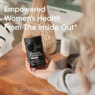Sports Research Evening Primrose Supplement from Cold Pressed Oil - Softgels for Women’s Health & Skin Health - Gluten Free & Non-GMO GLA - High Potency 1300mg, 120 Count - Image 6