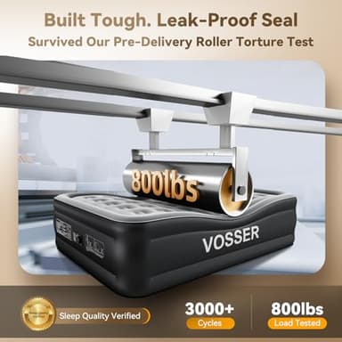 VOSSER Air Mattress Queen with Built in Pump,Blow Up Mattress in 3 Mins,18'' Raised Self Inflatable Mattress,Portable Airbed for Home,Floor&Camping,Queen Size Air Matress for Adults,660LB Max,Black - Image 5