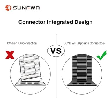 SUNFWR Compatible with Apple Watch Band 44mm 45mm 42mm 46mm 49mm for Men Women, Stainless Steel Metal iWatch Band for Apple Watch Series11/10/9/8/7/6/5/4/3/2/1/SE/SE2/SE3 Ultra3/2/1 (No case) - Image 3