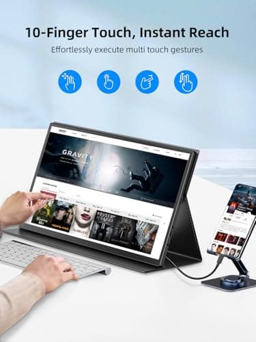 EVICIV 18.5” Portable Monitor Touchscreen | 120HZ 1ms Gaming Monitor | FreeSync, HDR | 400Nits | 1080P FHD IPS | 100% sRGB | VESA & Smart Case | Large Travel External Second Screen for Laptop, Switch - Image 5