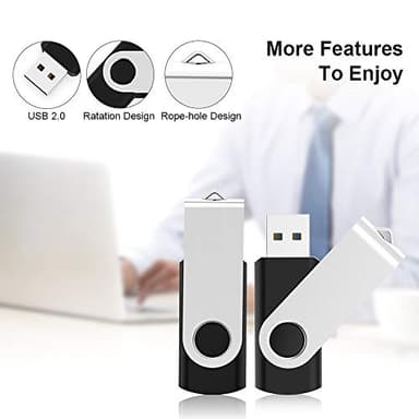 KEXIN 20 Pack 32 GB Flash Drive 3.0 Thumb Drive 32G Transfer Speed Up to 80MB/s Swivel USB 3.0 Flash Drive 20 Pack 3.0 Jump Drive Black - Image 5