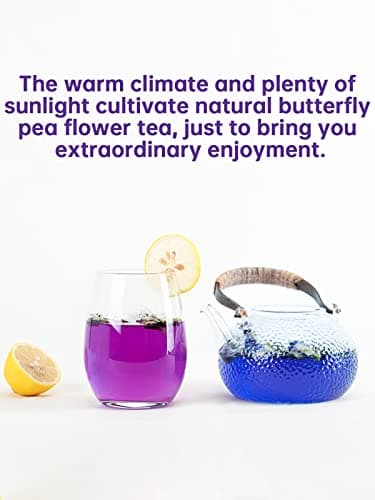 TeeLux Butterfly Pea Flower Tea, Non-GMO, Pure Natural Butterfly Pea Tea, Premium Dried Butterfly Pea Flower for Blue & Purple Drinks and Food Coloring, 1.76 Oz - Image 4