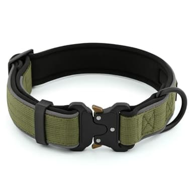 Plutus Pet Tactical Dog Collar, Reflective, Adjustable Heavy Duty Dog Collar, Soft Padded and Comfortable, for Small Medium and Large Dogs (Ranger Green, XL) - Image 2