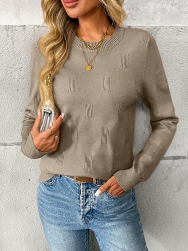 LILLUSORY Womens Sweaters Fall Fashion 2025 Lightweight Long Sleeve Knit Pullover Casual Trendy Tops Winter Clothes Camel L - Image 2