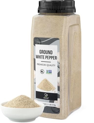 Soeos Ground White Pepper, 18oz (510g), Non-GMO, Kosher Certified, Fresh, Aromatic and All-Natural, White Peppercorns Powder, Perfect for Barbecue, Stir-Fry, Soup - Image 1