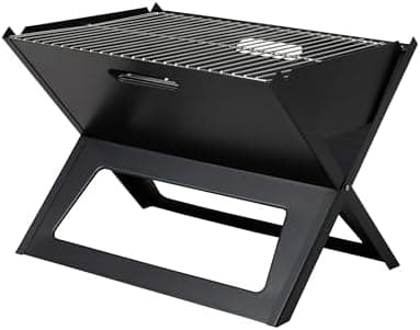Fire Sense 60508 Notebook BBQ Grill 3.5mm Cooking Bars Instant Foldable & Easy Portability For Outdoor Barbecues Camping Traveling Picnics Garden Beach Party - Black - Image 3