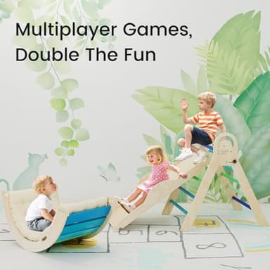 ElegantCrafts Pikler Triangle Set with Cushion, Montessori Climbing Set, Indoor Climb Toys, Indoor Playground Jungle Gyms, 9 Combinations Climbing Toy Set for Toddler, Baby, Kids 1-4 - Image 4