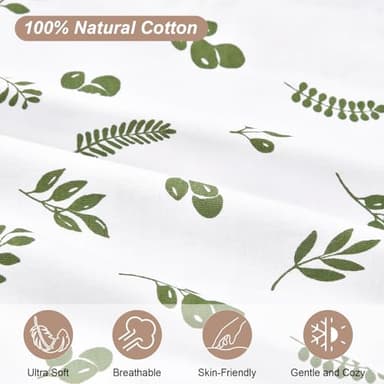david's kids 100% Cotton Baby Sleep Sack 6-12 Months, Soft Baby Wearable Blankets with 2-Way Zipper, 2 Pack Comfy Sleeping Bags for Infant Newborn Boys Girls Neutral, Medium Size, Leaf - Image 4