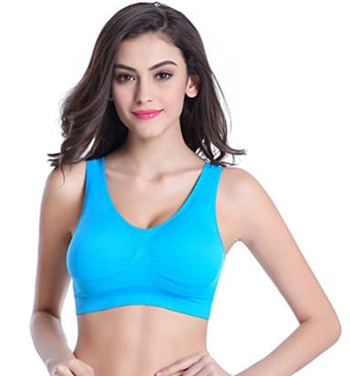 Vermilion Bird Women's 3 Pack Seamless Comfortable Sports Bra with Removable Pads 3XL/Shirt Size 16W,18W Red &Blue &Purple - Image 2