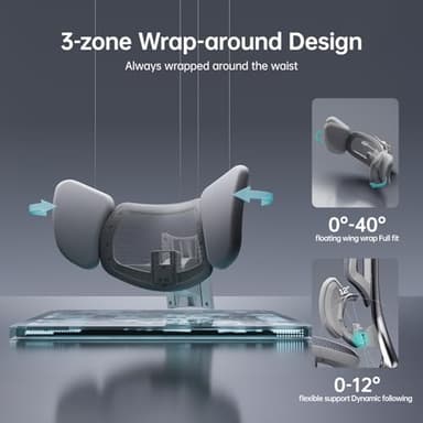 Hbada E3 Ultra Ergonomic Office Chair, with 3-Zone Dynamic Lumbar Support, 360° Mechanical Armrests, 4D Adjustable Headrest, Aluminum Alloy, Premium Mesh, Grey - Image 3