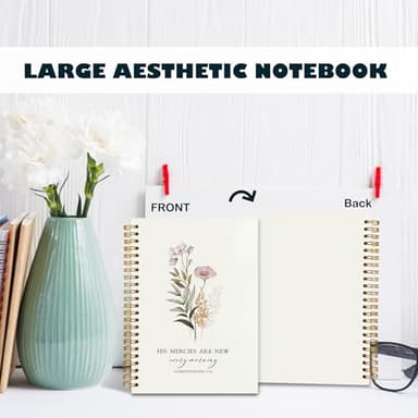 BearCake Bible Christian Journals Floral Notebooks for Women Note Taking,Prayer Journal for Women, His Mercies are New Every Morning,Bible Study Journal for Women 5.5x8.3 - Image 3