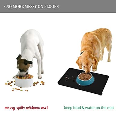 Reopet Waterproof Pet Feeding Mat with High Raised Edges, Heavier and Thicker Placemats for Cat Dog Water Bowl with BPA Free, Dogs Cats Food Mats for Messy Drinkers to Prevent Spill and Protect Floors - Image 7
