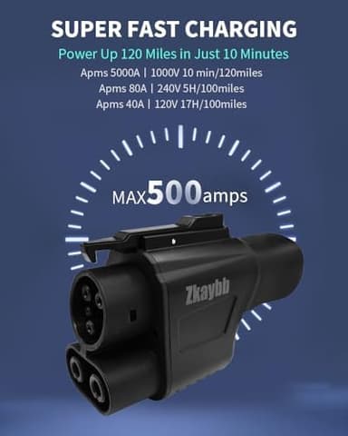 Zkaybb NACS to CCS Adapter, Tesla Supercharger Adapter [Max 500A, 1000V] fit for Rivian,Ford,Mustang,GM EVs,Volvo,Polestar,fit for Tesla V1/V2/V3/V4 DC - Image 4