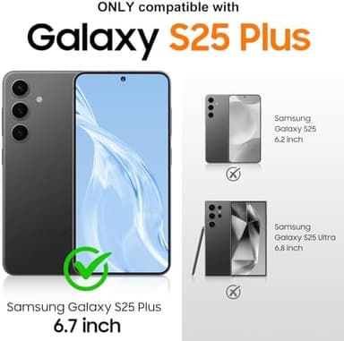 Designed for Magnetic Samsung Galaxy S25 Plus Case,[Compatible with MagSafe] [Military Grade Drop Protection] Slim Translucent Matte Shockproof with Anti-Fingerprint Phone Case-Black - Image 4