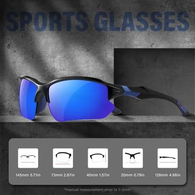 DioKiw 4PACK Sports Polarized Sunglasses for Men Cycling Running Fishing UV400 Protection Sun Glasses Lightweight Half Frame Goggles - Image 6