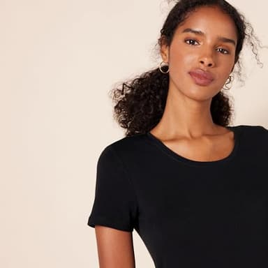 Amazon Essentials Women's Regular-Fit Short-Sleeve Crewneck T-Shirt, Pack of 2, Black, X-Large - Image 5
