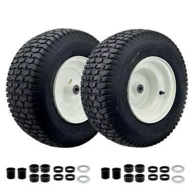 2-Pack 16 x 6.5-8 Riding Lawn Mower Tire and wheel with 3/4" or 5/8'' Bushing, 16Inch Tire Assembly for Lawn Mower, Garden Tractor.3" -6''Offset Hub. (16 x 6.50-8 Tubeless,3" Offset Hub) - Image 1