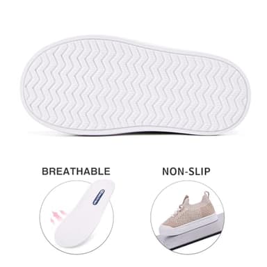 BMCiTYBM Baby Shoes Boys Girls Barefoot First Walking Shoes Breathable Mesh Walker Sneakers Tennis Outdoor Indoor Slip On 12-18 Months Toddler Camel Size 5 Toddler - Image 5