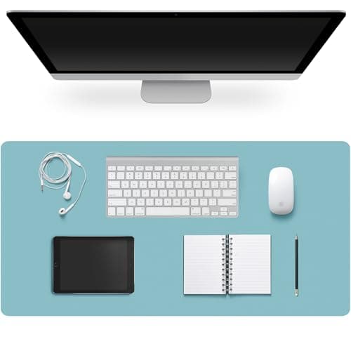 Leather Desk Pad Protector,Non-Slip Desk Pad,on-Slip PU Leather Large Mouse Pad,Easy Clean Desk Protecor Mat,Writing Pad for Office Work/Home/Decor(Pale Green, 31.5" x 15.7") - Image 1