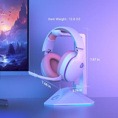Gtheos 2.4GHz Wireless Gaming Headset for PS5, PS4 Fortnite & FPS Gamers, PC, Nintendo Switch, Bluetooth 5.3 Gaming Headphones with Noise Canceling Mic, Stereo Sound, 40+Hr Battery (Pink) - Image 9