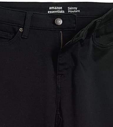 Amazon Essentials Women's Mid-Rise Stretchy Skinny Jean, Black, 14 Short - Image 5