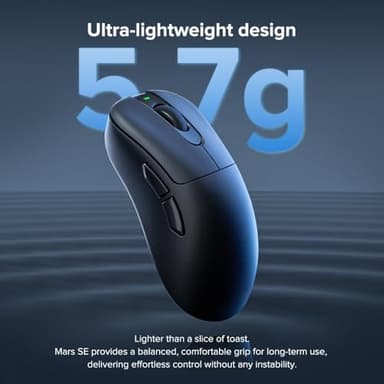 KYSONA Wireless Gaming Mouse, 24000 DPI, Wired/2.4GHz/Bluetooth Ergonomic Mouse, 150Hours Battery Life, Free Lag, 57g Lightweight Rechargeable Gaming Mice for Laptop/PC/Mac/Tablet/Xbox/MacBook, Black - Image 3