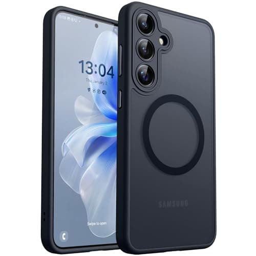 CANSHN Designed for Samsung Galaxy S25 Plus Case (2025) [Full Camera Protection] [Compatible with Magsafe] Translucent Matte Back Protective Phone Cover, Black - Image 1