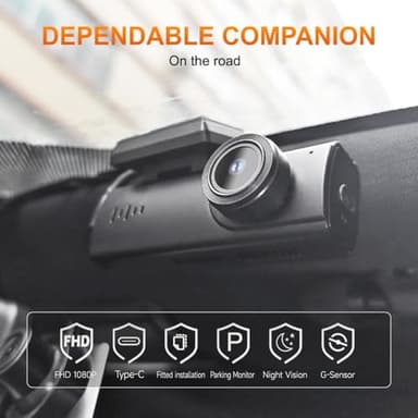 Dash Cam,1080P Front Dashcams, Dash Camera for Cars, Car Camera Built-in WiFi, Night Vision, App Control, 24H Parking Monitor, Loop Recording, WDR, G-Sensor, 170°Wide Angle with Free 64G Card - Image 2