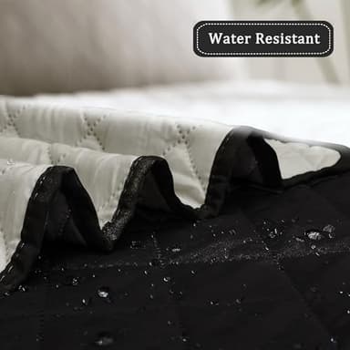 Easy-Going Reversible Chair Cover Washable Sofa Cover for Dogs Water Resistant Couch Slipcover Furniture Protector Cover with Adjustable Straps for Pets (Chair 30 in, Black/Beige) - Image 4