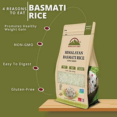 Himalayan Chef Basmati Rice,Extra Long Grain Rice Fluffy Quick Cooking Aromatic - 10 lbs.(Packaging May Vary) - Image 4