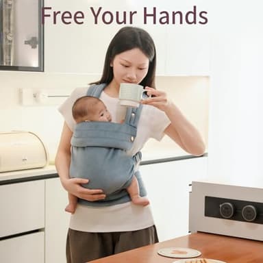 Liderbebe Baby Carrier Newborn to Toddler - Ergonomic,Velvet Fabric Breathable Mesh Cozy and Lightweight Infant Carrier for 7-35lbs,Enhanced Lumbar Support Hands-Free Parenting,All Seasons,Blue - Image 2