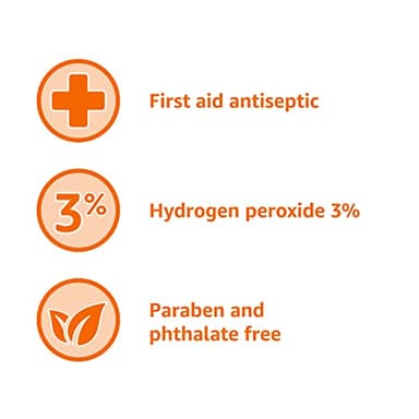 Amazon Basics Hydrogen Peroxide Topical Solution USP, First Aid Antiseptic for Cuts, Scrapes and Wound Disinfection, Pack of 1, 32 fl oz - Image 5