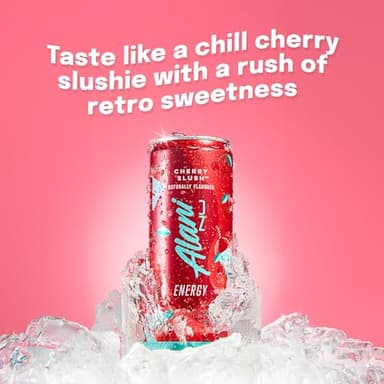 Alani Nu CHERRY SLUSH, Sugar Free, Low Calorie Energy Drinks, 200mg Caffeine, Biotin, B Vitamins, Zero Sugar, 10 Calories, 12 Fl Oz Cans, 24 Pack - Image 3