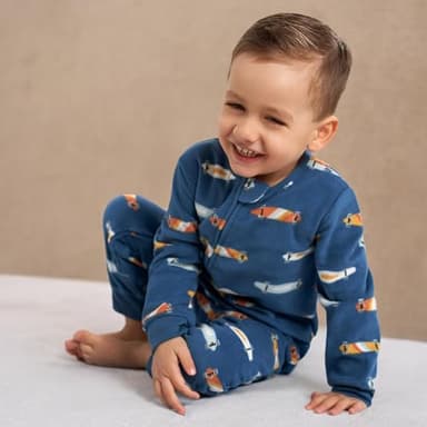 Gerber Toddler Boys' Flame Resistant Fleece Footless Pajamas 3-pack, Skateboard/Guitars, 2T - Image 10